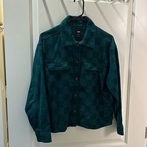 XS Vans corduroy teal checkered light jacket